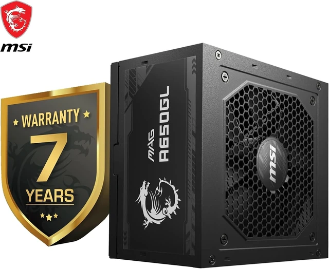 Alt view image 2 of 7 - MSI MAG A650GL 650W 80 Plus Gold Power Supply