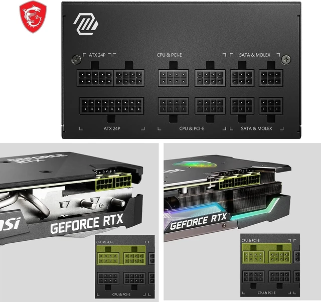 Alt view image 4 of 7 - MSI MAG A650GL 650W 80 Plus Gold Power Supply