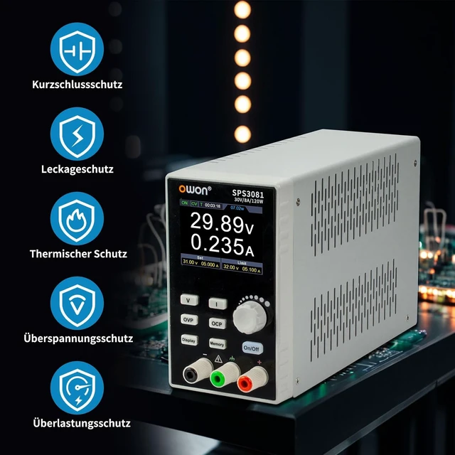 Alt view image 2 of 7 - OWON Lab Power Supply, 0-30V 0-8A Adjustable Switching DC Regulated Bench Power Supply with High OutPut Power 120W,Supports Computer Programming OutputVoltage/Current Curve Monitoring Function SPS3081