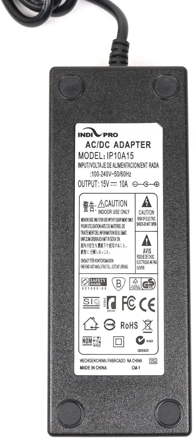 Alt view image 4 of 4 - IndiPRO 15V, 10A AC Power Supply with Dual 3-Pin Female XLR Outputs