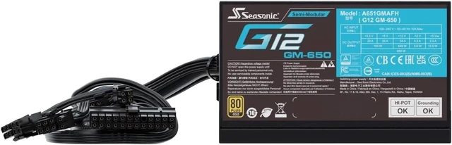 Alt view image 5 of 5 - Seasonic G12 GM-650 2024 650W 80 Plus Gold Semimodular Computer Switching Power Supply 12V