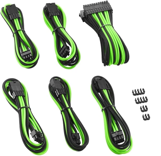 Alt view image 2 of 3 - CableMod PRO ModMesh Cable Extension Kit - Black/Light Green