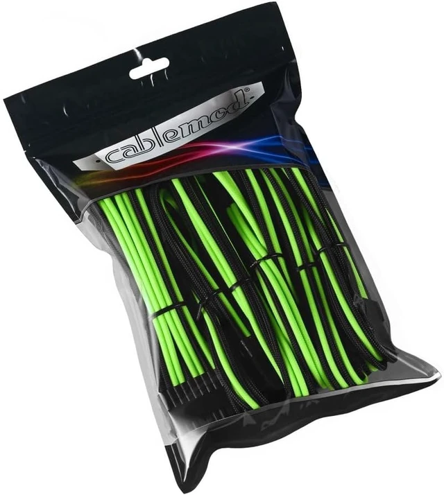 Alt view image 3 of 3 - CableMod PRO ModMesh Cable Extension Kit - Black/Light Green