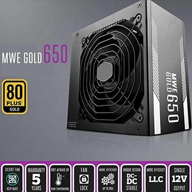 Alt view image 2 of 3 - PSU for Cooler Master MWE Gold 650 Full Module 2080 Game Host Power Supply 650W Power Supply MPY-6501-AFAAG