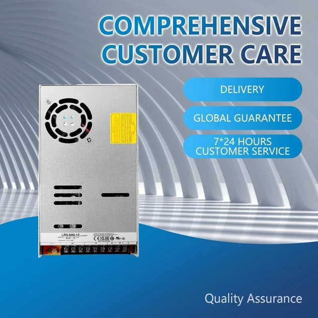 Alt view image 4 of 7 - LRS-600-12 Industrial Power Supply, 12V 50A 600W, High Efficiency 90%, Surge and Overload Protection, 5G Vibration Resistant, Reliable for Industrial Automation & Robotics