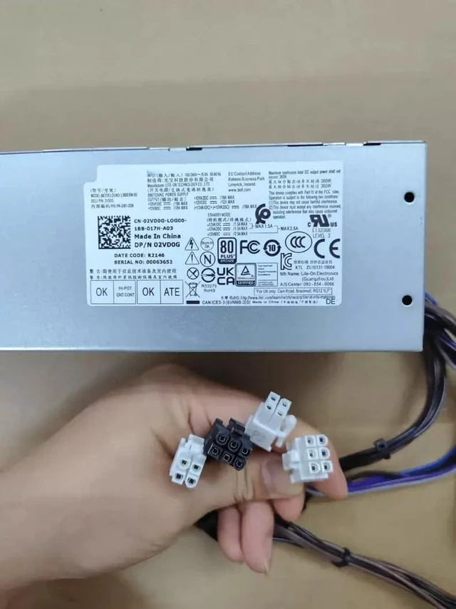 Alt view image 3 of 3 - forDell G5 5090 360W Switching Power Supply HU360EBM-00 YCRD7