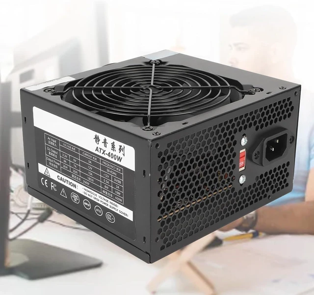 Alt view image 2 of 7 - Septpenta 400W Power Supply, Rated 250W, Silent Fan, Fully Modular RGB Power Supply, Compact Low Noise RGB Fan 0 RPM for Computer US Plug