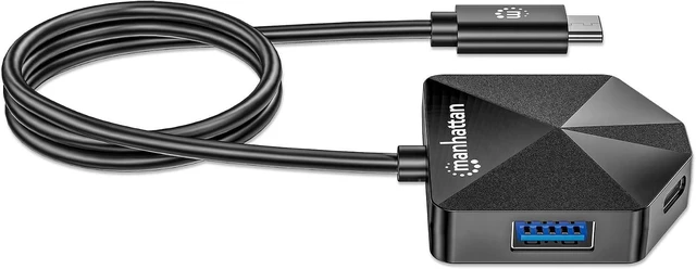 Alt view image 7 of 7 - Manhattan 4-Port USB-C & USB-A Hub: Compact, Fast-Charging, Angled Design for Easy Access & Universal Compatibility - 181150