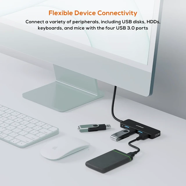 Alt view image 4 of 7 - MBEAT 4-Port USB-C Hub with USB-C DC Port Compact and Portable Design Flexible Device Connectivity