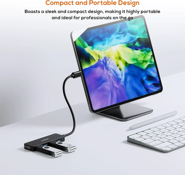 Alt view image 5 of 7 - MBEAT 4-Port USB-C Hub with USB-C DC Port Compact and Portable Design Flexible Device Connectivity