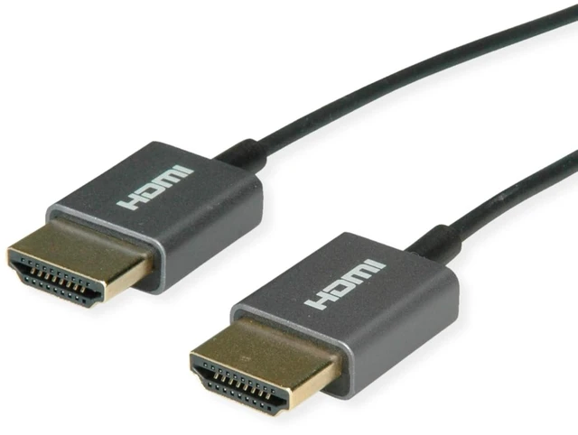 Alt view image 3 of 3 - ROLINE 8K HDMI Ultra HD Cable with Ethernet, ST/ST, Ultra-Slim, Coaxial, Black, 1.5 m