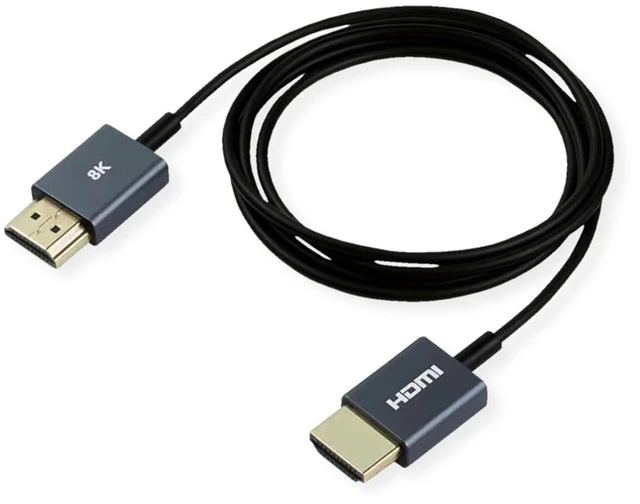 Alt view image 2 of 3 - ROLINE 8K HDMI Ultra HD Cable with Ethernet, ST/ST, Ultra-Slim, Coaxial, Black, 1.5 m
