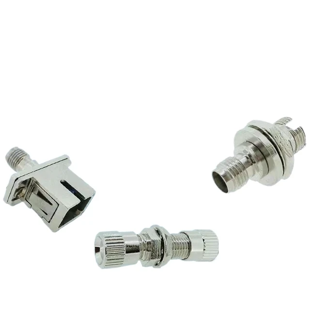 Alt view image 2 of 7 - SMA Optical Fiber Adapter 3pcs Coupler Flange SMA-FC SMA-SC SMA-ST Fiber Optic Connector(SMA-SC)