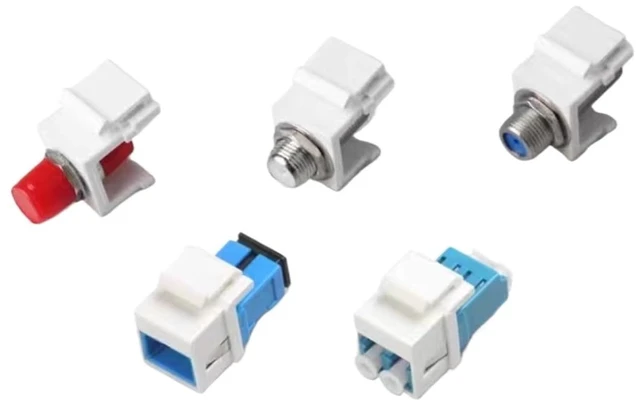 Alt view image 6 of 7 - Fiber Optic Panel Module 10pcs Large Square Port SC LC ST FC Coupler Flange Disk Adapter Fiber Snap Information Panel(Khaki)