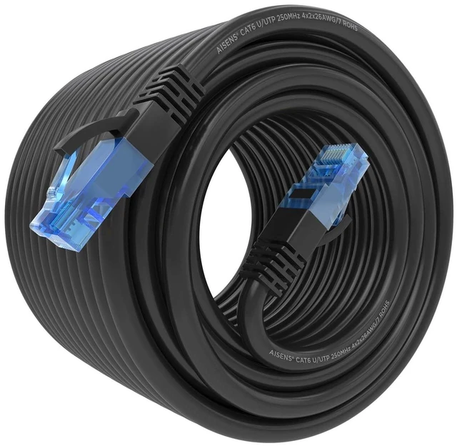 Alt view image 2 of 4 - AISENS Category 6 UTP Rigid Network Cable A135-0852 Black 20 m
