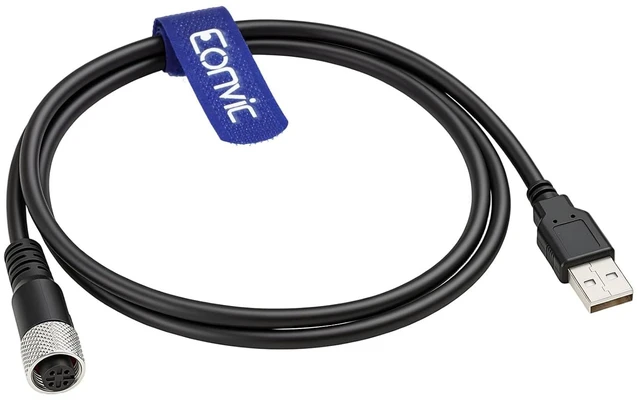 Alt view image 3 of 4 - Industrial M12 4 Pin A Code Female to USB 2.0 Male Data Connection Cable High Flex Shielded Moulded IP67 Waterproof Cable (4pin A Female, 8M)