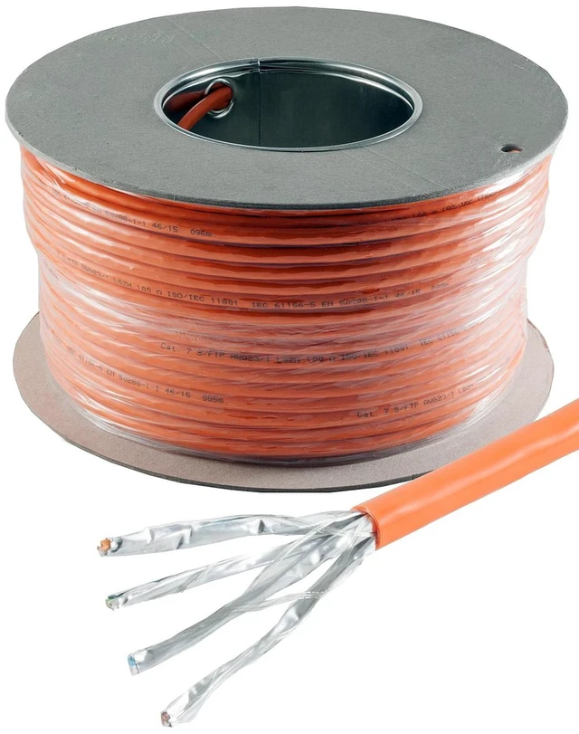 Alt view image 2 of 5 - 1aTTack.de CAT 7 installation cable network cable CAT.7 LAN halogen-free installation cable CAT7 cable network cabling data cable Gigabit Ethernet 100m