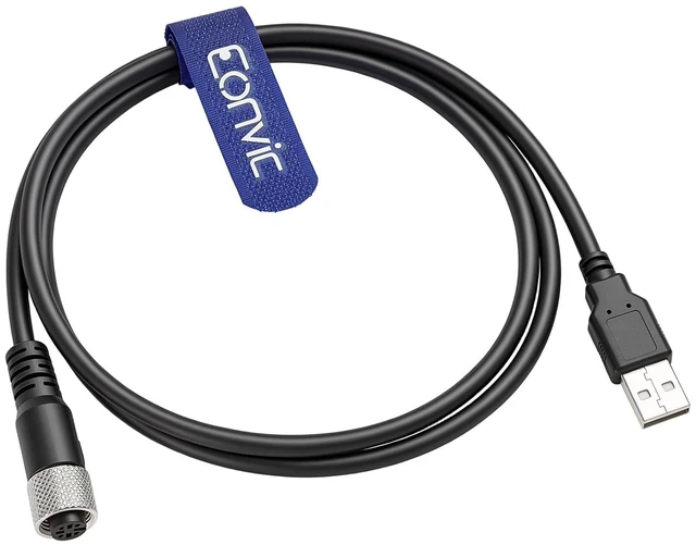 Alt view image 4 of 4 - Industrial M12 4 Pin A Code Female to USB 2.0 Male Data Connection Cable High Flex Shielded Moulded IP67 Waterproof Cable (4pin A Female, 8M)