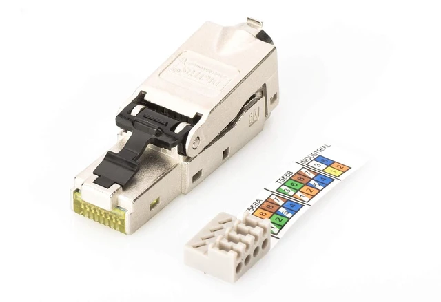 Alt view image 4 of 7 - Digitus DN-93631 - Cat 6A Network Connector - 10 Pieces - 360° Shielded - RJ45 Field Connector Cat6A - Tool-free Assembly - 500 MHz - 10GBase-T - 10 Gbps - AWG 27/7 to AWG 22/1