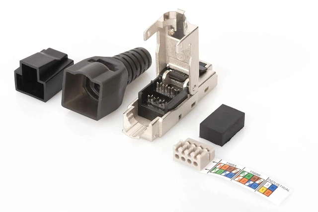 Alt view image 6 of 7 - Digitus DN-93631 - Cat 6A Network Connector - 10 Pieces - 360° Shielded - RJ45 Field Connector Cat6A - Tool-free Assembly - 500 MHz - 10GBase-T - 10 Gbps - AWG 27/7 to AWG 22/1