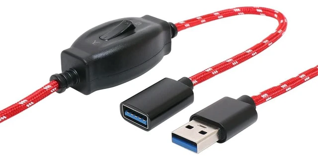 Main image of Miyoshi ZUSB-EXS35/RD MCO USB 3.0 Compatible, With On/Off Switch USB Extension Cable, Kotatsu Cord Style, Showa Retro Design, Communication/Charging, Transfer Speed Up To 5 Gbps, Charging Standards, 5