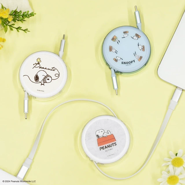 Alt view image 6 of 7 - Gourmandies SNGG-58C Peanuts PD60W Compatible USB 2.0 Reel Type C Cable Dog Dish
