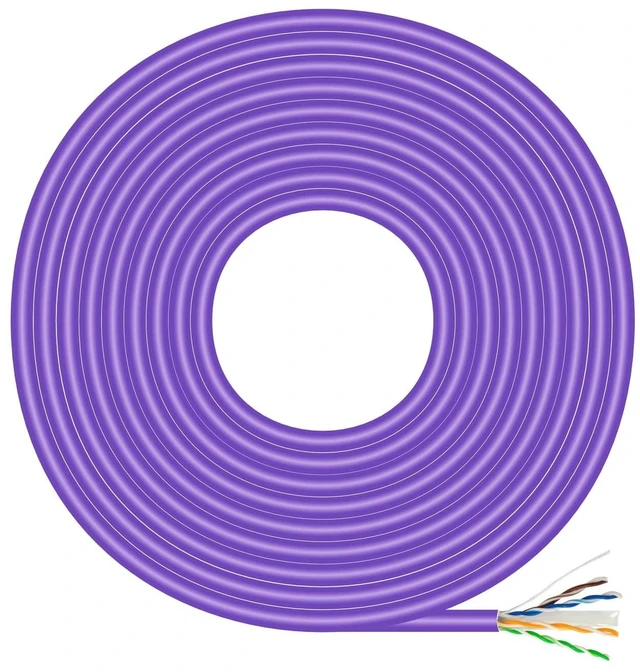 Main image of AISENS - A135-0748 - Network Cable RJ45 LSZH Cat.6 UTP Rigid AWG23 CCA (Alloy), Violet, 305M