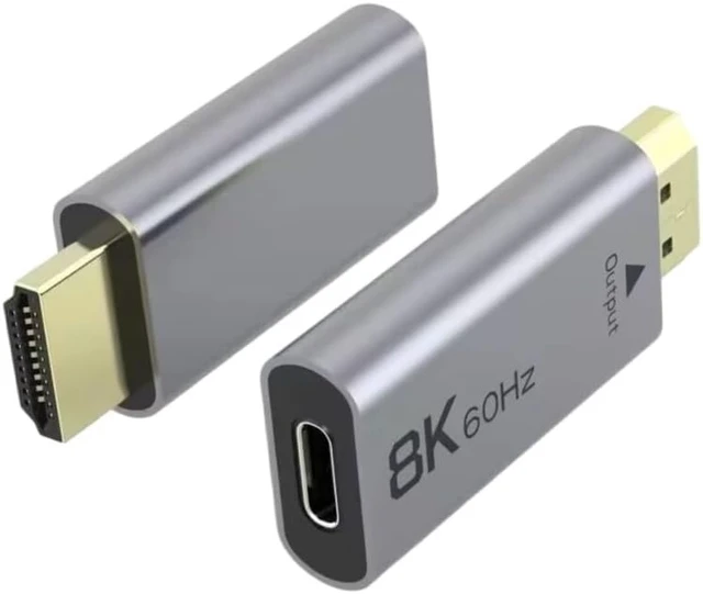 Alt view image 2 of 7 - PremiumCord 8K USB-C to HDMI Adapter F/M, HDMI 2.1, UHD 8K 4320p 60Hz, 4K 2160p 144Hz, HDR10+, HDCP 2.3, 48 Gbps, Aluminium Housing, Space Grey