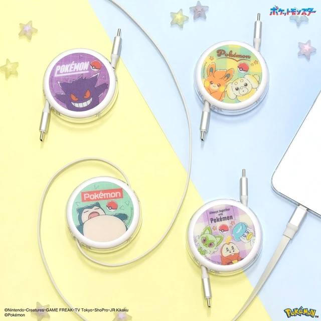 Alt view image 6 of 7 - (Gourmandise) Gourmandies POKE-915D Pokemon PD60W Compatible, USB 2.0 Reel Type C Cable, Snorlax