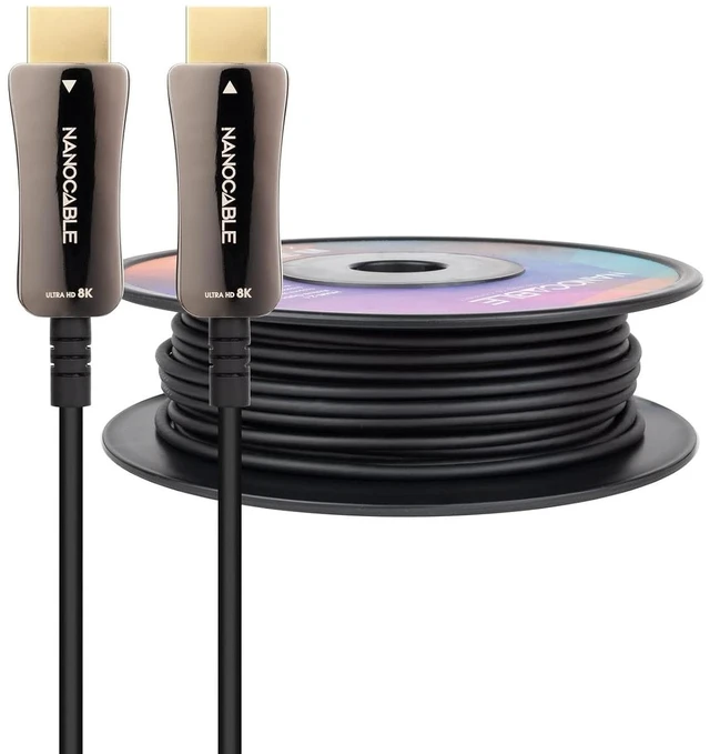 Main image of NANOCABLE 10.15.2130 HDMI Cable V2.1 AOC 8K@60Hz 4K@120Hz 48Gbps Type A Male, Black, 30 m