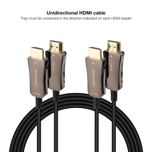 Alt view image 3 of 7 - NANOCABLE 10.15.2130 HDMI Cable V2.1 AOC 8K@60Hz 4K@120Hz 48Gbps Type A Male, Black, 30 m