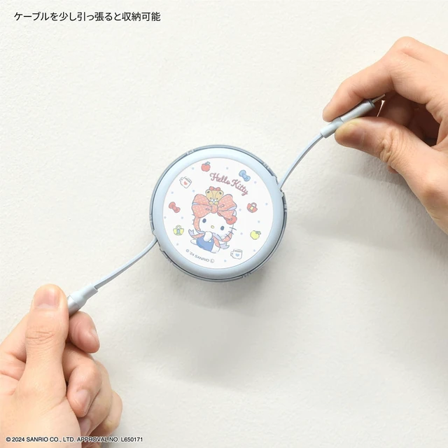 Alt view image 4 of 7 - (Gourmandise) Gourmandies Sanrio Characters PD60W Compatible USB 2.0 Reel Type C Cable Hello Kitty SANG-424KT