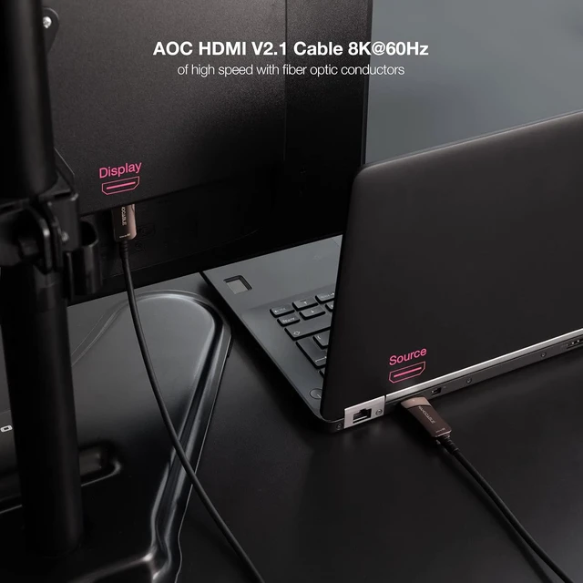 Alt view image 6 of 7 - NANOCABLE 10.15.2130 HDMI Cable V2.1 AOC 8K@60Hz 4K@120Hz 48Gbps Type A Male, Black, 30 m