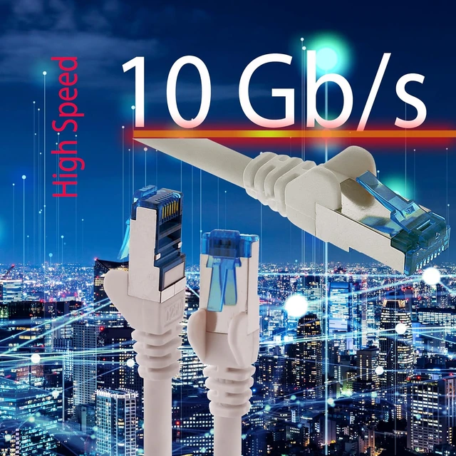 Alt view image 3 of 7 - 10x 0.5 M - CAT-6a Network Cable Ethernet Cable Lan Patch RJ-45 Connector SFTP 10GB/s - Pack of 10 Black