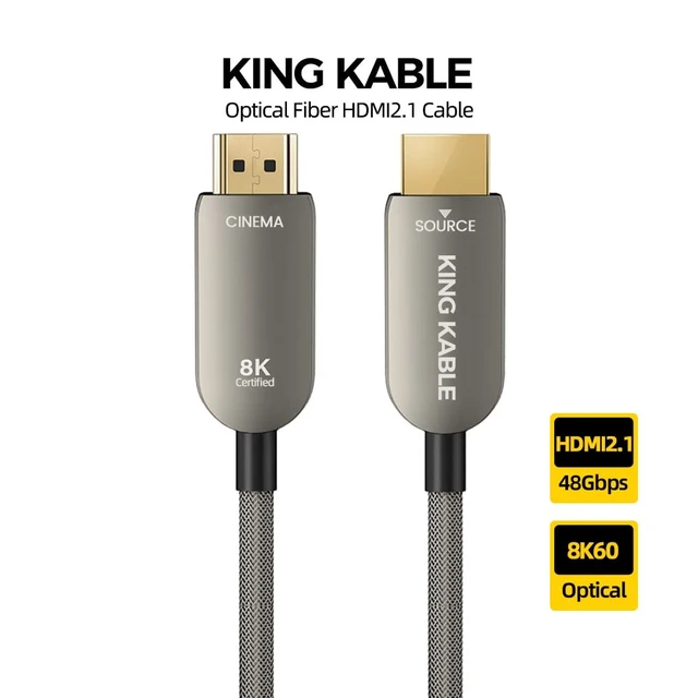 Alt view image 2 of 7 - Certified Optical Fiber HDMI2.1 Cable 48Gbps 10K 8K60 4K120 eARC HDR VRR G-SYNC 50M 100M