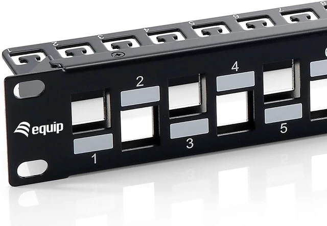 Alt view image 2 of 5 - Equip Patch Panel 24 Port RJ45 Cat6a 19 Inch 1U Shielded Black