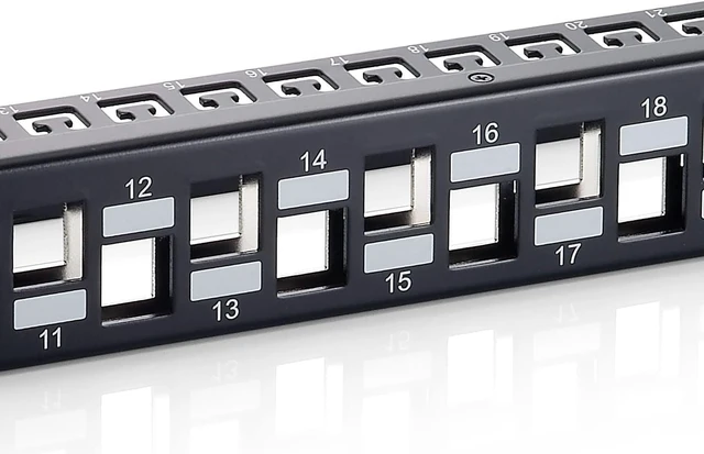 Alt view image 4 of 5 - Equip Patch Panel 24 Port RJ45 Cat6a 19 Inch 1U Shielded Black