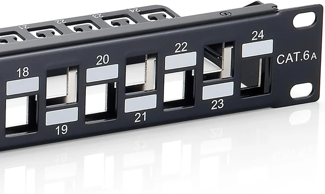 Alt view image 5 of 5 - Equip Patch Panel 24 Port RJ45 Cat6a 19 Inch 1U Shielded Black