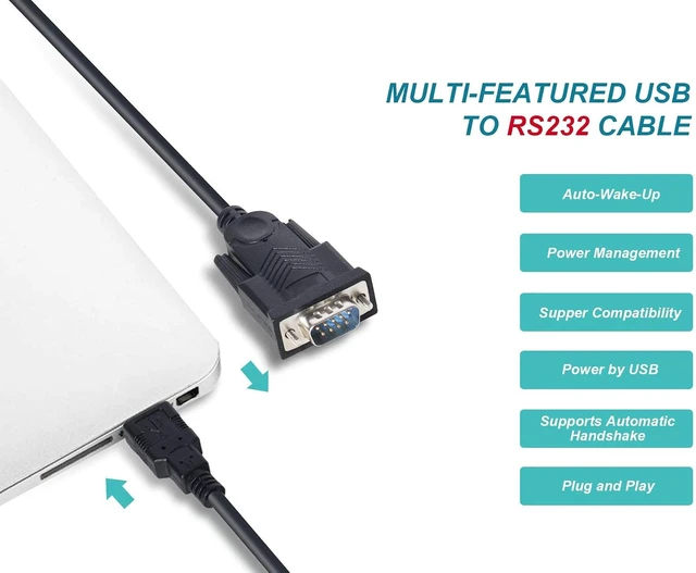 Alt view image 4 of 6 - Equip Adapter USA-A -> Serial RS232-DB9 M/M 1.50 m