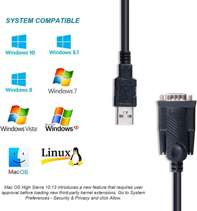 Alt view image 5 of 6 - Equip Adapter USA-A -> Serial RS232-DB9 M/M 1.50 m