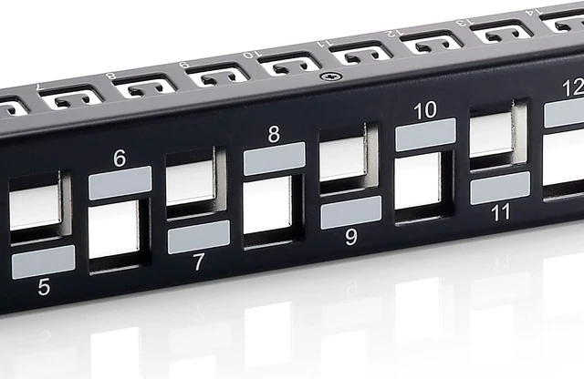 Alt view image 3 of 5 - Equip Patch Panel 24 Port RJ45 Cat6a 19 Inch 1U Shielded Black