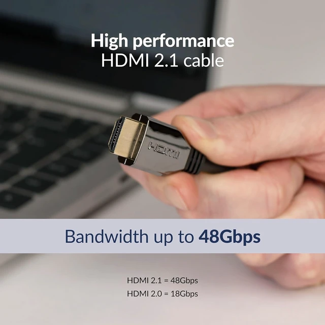 Alt view image 3 of 6 - Premium High Speed 8K 60Hz HDMI 2.1 Cable with Ethernet Gold Plated Contacts 1m