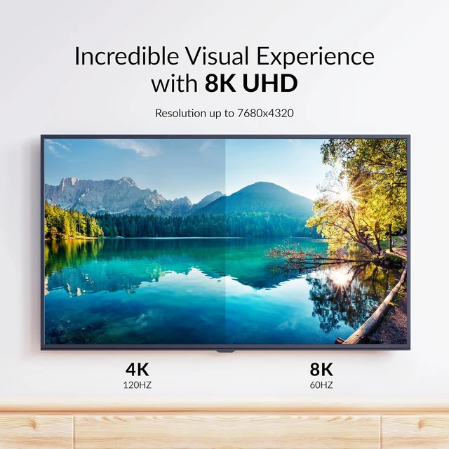 Alt view image 4 of 6 - Premium High Speed 8K 60Hz HDMI 2.1 Cable with Ethernet Gold Plated Contacts 1m