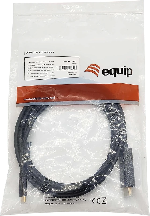Alt view image 4 of 6 - Equip 133413 USB-C to HDMI Cable M/M 3.0m 4K/30Hz