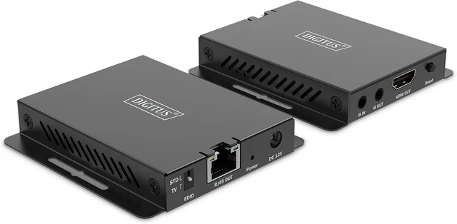 Main image of Digitus HDMI Extension Set - for Extending HDMI Signals via Network Cable - UltraHD 4k/120Hz - HDMI 2.1-40m Range - HDCP, HDR, EDID - CAT 6, CAT 6A, CAT 7 - Black