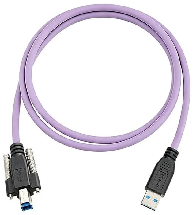 Main image of USB3.0 Type A to Locking USB-B Cable, High Flex Drag Chain Shield, 3m/10ft