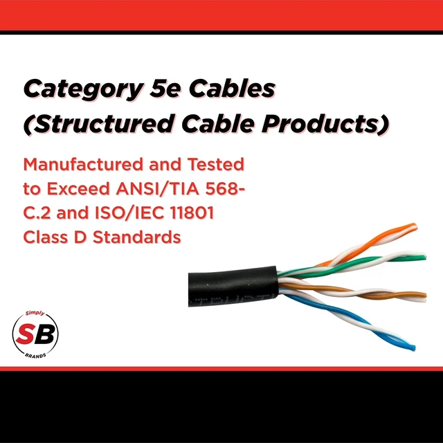 Alt view image 4 of 5 - Simply45 Cat5e UTP Cable, 24 AWG, 350 MHz, 1000 ft, Black