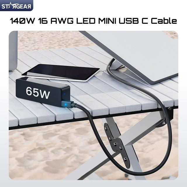 Alt view image 5 of 7 - Starlink Mini Cable 6.5FT, 16AWG Starlink Cable with Indicator Light 140W USB C to DC, Starlink Mini Clamp Mount with Protective Silicone Case, 2 in 1 Satellite Dish Mounting Kit & Cover