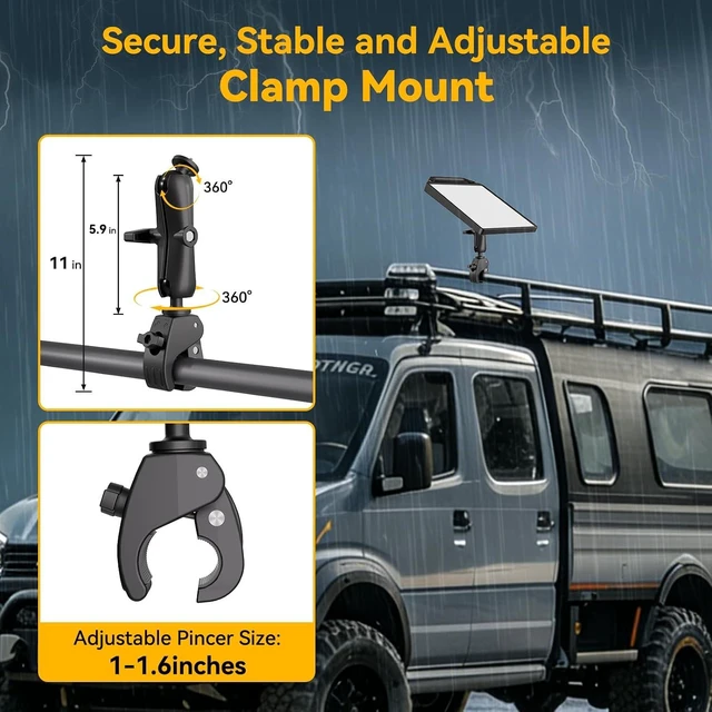 Alt view image 7 of 7 - Starlink Mini Cable 6.5FT, 16AWG Starlink Cable with Indicator Light 140W USB C to DC, Starlink Mini Clamp Mount with Protective Silicone Case, 2 in 1 Satellite Dish Mounting Kit & Cover