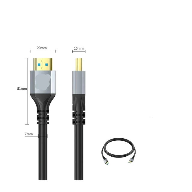 Alt view image 3 of 3 - H&*igh qu>ality 8K 60HZ 4K 120HZ HDMI 2.1 Cable for mi TV Box PC P;S/4 P;S/5 Ultra HD High Speed Wire 1M 2M 300cm 5M 8M 10M(8m)